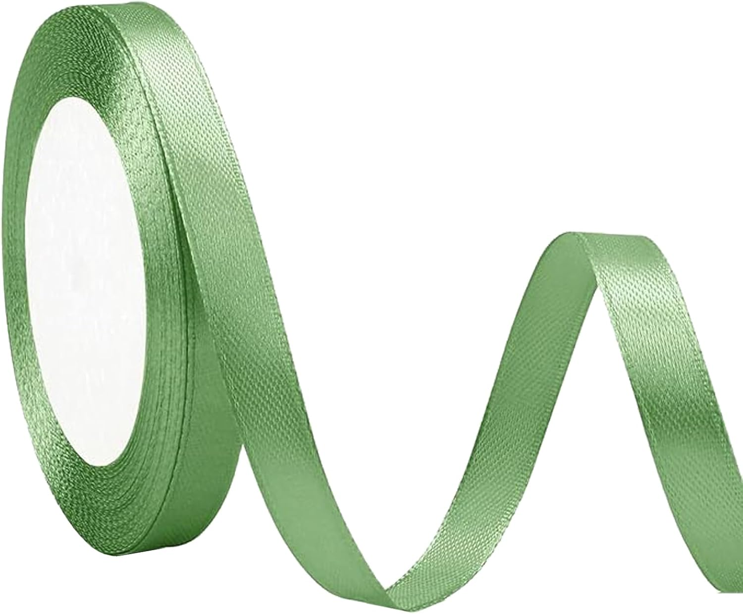 1 Roll of 10Mm X 25 Yards / 22 Metres Satin Ribbon,For Gifts Wrap Sew Party, Decorations Events Dress Wedding Christmas Crafts, Bows Car, DIY, Bouquets, Cake (Sage Green)