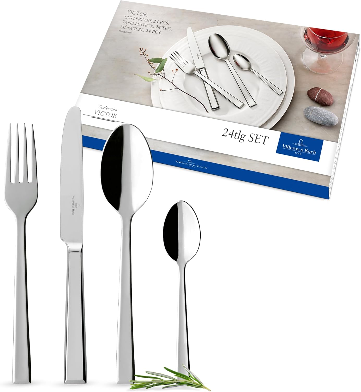Villeroy & Boch &ndash; Victor Cutlery Set 30 Pieces for 6 People, Dishwasher Safe, Rustproof, Knife, Fork, Spoon, Luxury Cutlery Set, Dinner, 18/10 Stainless Steel image number 2