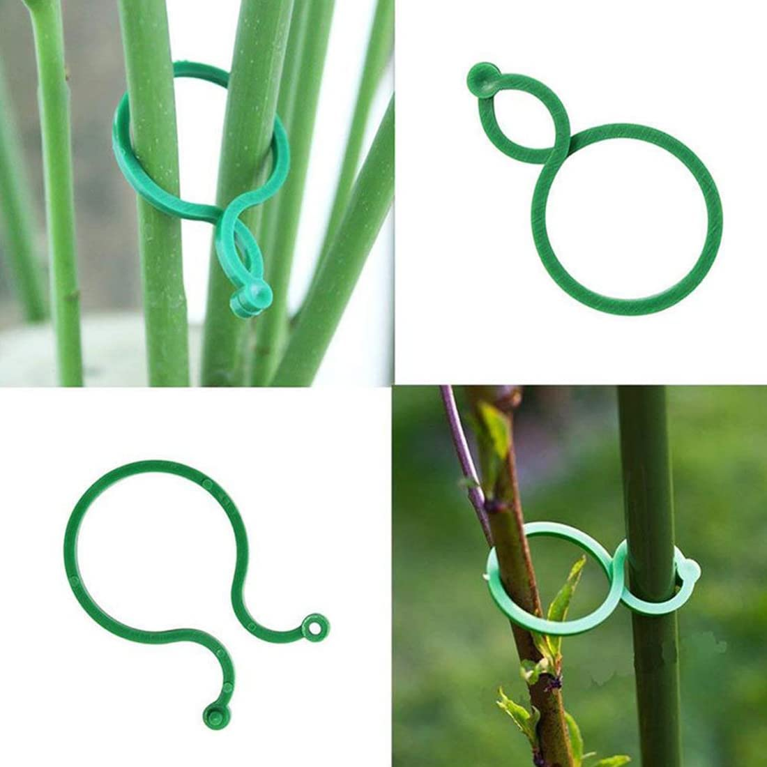 100Pcs Plant Support Clips for Garden Flowers, Vines, Vegetables - Plastic Locks for Helping Secure Plants to Grow Upright image number 2