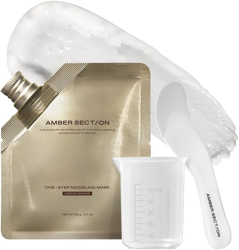 AMBER SECTION One-Step Modeling Mask Lemon Shake | Pack of 5 | Vitamin C & Glutathione | Easy Mix for Premium Home Aesthetic Care | Instant Cooling | Clinically Tested image number 1