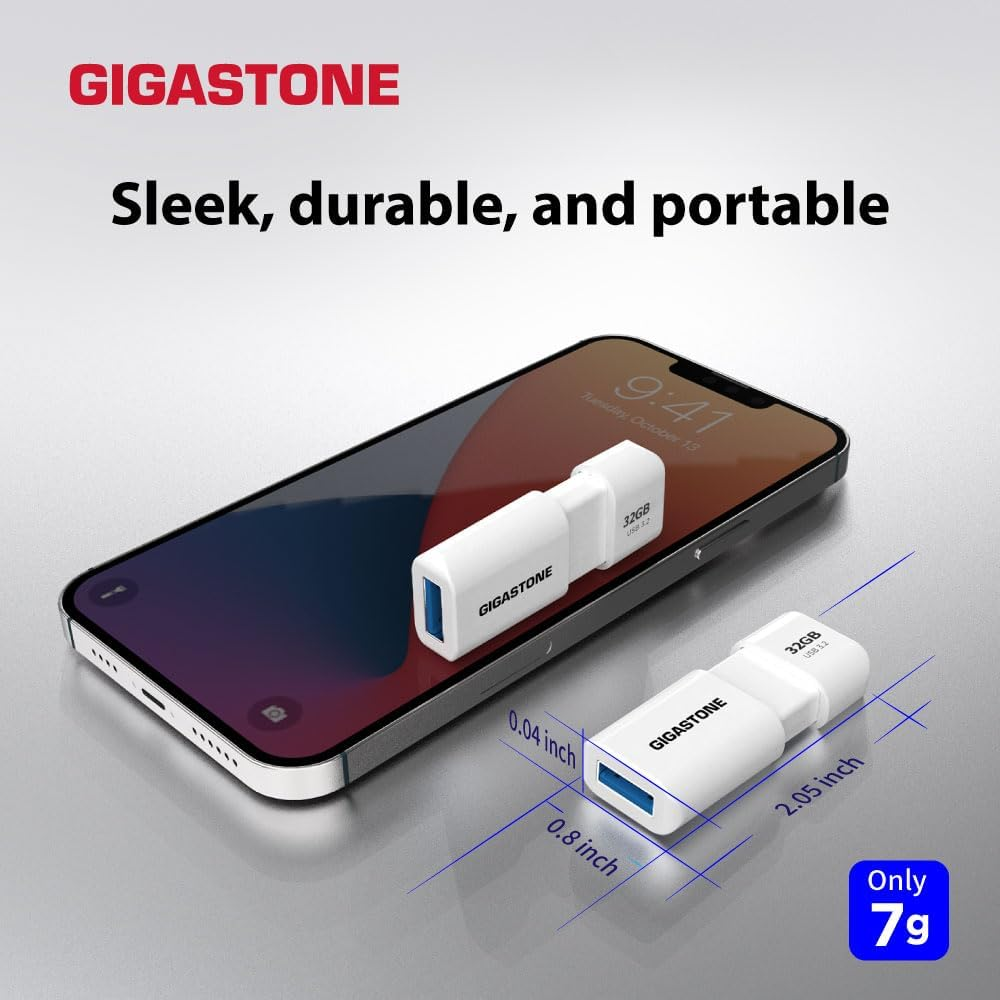 GIGASTONE Z60 32GB 2-Pack USB 3.2 Gen 1 Flash Drive, 100/40 Mb/S Ultra High Speed Pen Drive, Capless Retractable Design Thumb Drive, USB 2.0 / USB 3.0 / USB 3.1 Interface Compatible image number 3