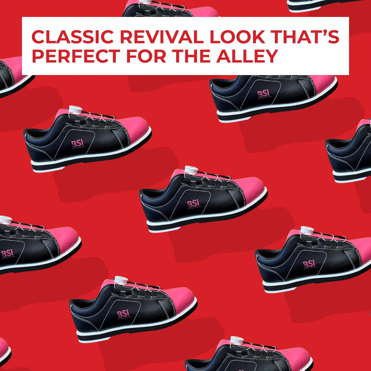 BSI Women'S Revival Dial Shoe - Lightweight Bowling Shoes with Enhanced Comfort & Support, Black/Pink image number 1