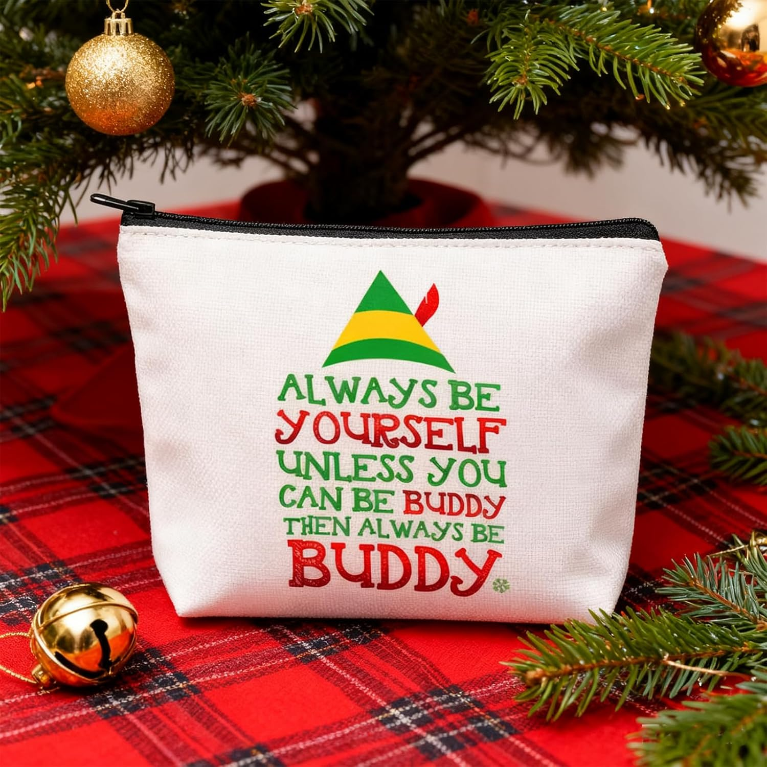 Itadaku Christmas Cosmetic Bag for Women, Funny Zipper Makeup Pouch, Travel Toiletry Organizer, Multipurpose Holiday Pouch Gift, for Travel, Daily Use, or Gift Exchange (25.5 X 17 Cm) image number 3