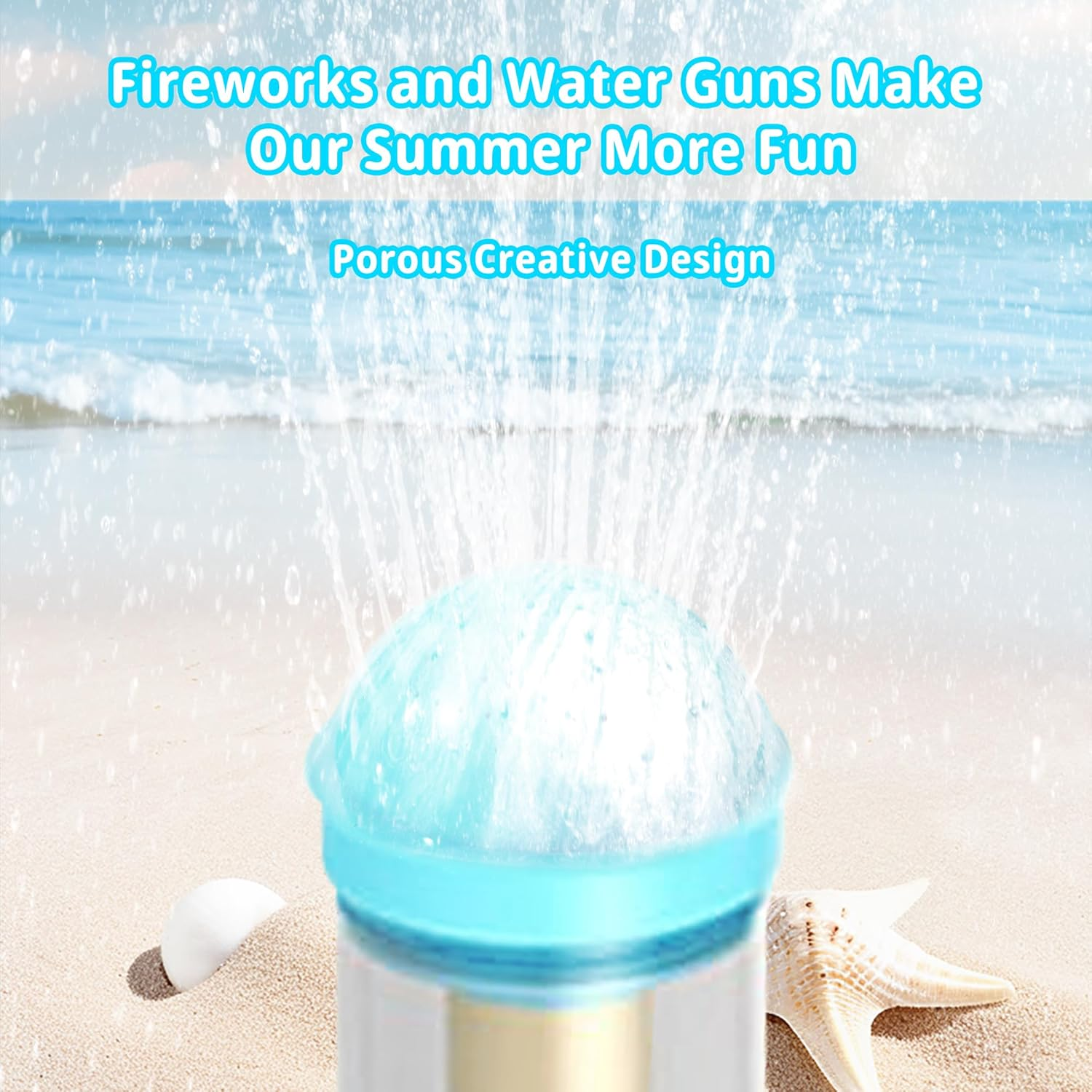 Crudetea Firework Water Gun,Romantic Fireworks Water Spray Toys,High Pressure Pull-Out Fireworks Water Gun,Suitable for Pool Parties,Beach,Concerts,Festivals,Gatherings,Marriage Proposals.4Pc