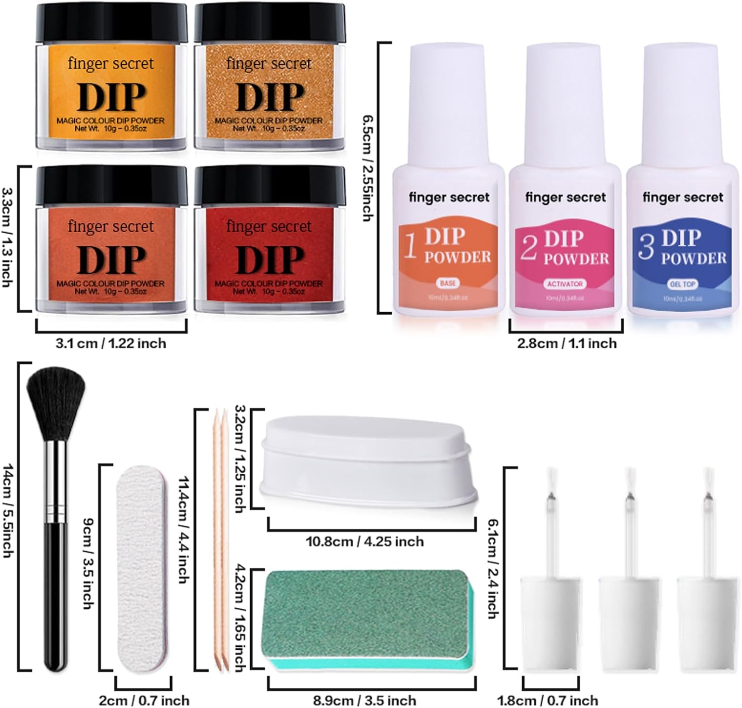 Powder Nail Dipping Kit,10G/0.35Oz Dip Powder Nail ,4Colors Dip Powder,Dip Powder for Nail ,Dip Nails Powder Starter Kit for Nail Art Manicure DIY Salon,No Nail/Led Nail Lamp Needed (Red) image number 5