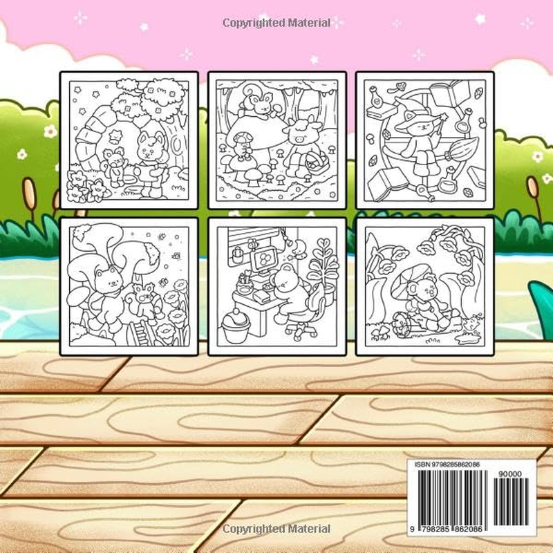 Little Moments: Adult Coloring Book Featuring Animal Characters and Cute Friends in Comfy and Cozy Days for Relaxation and Stress Relief