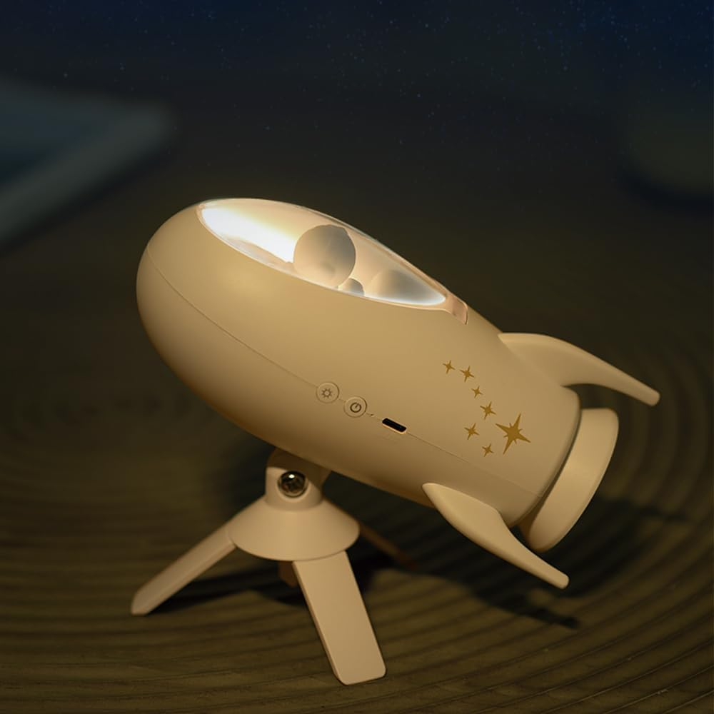 ANJOGIFT Elegant Rocket LED Night Light Music Speaker Lamp USB Type-C Rechargeable, Color Temperature and Brightness Adjustable, Two Mode Can Be Switched, Ideal Bedroom Mood Light and Gift image number 6