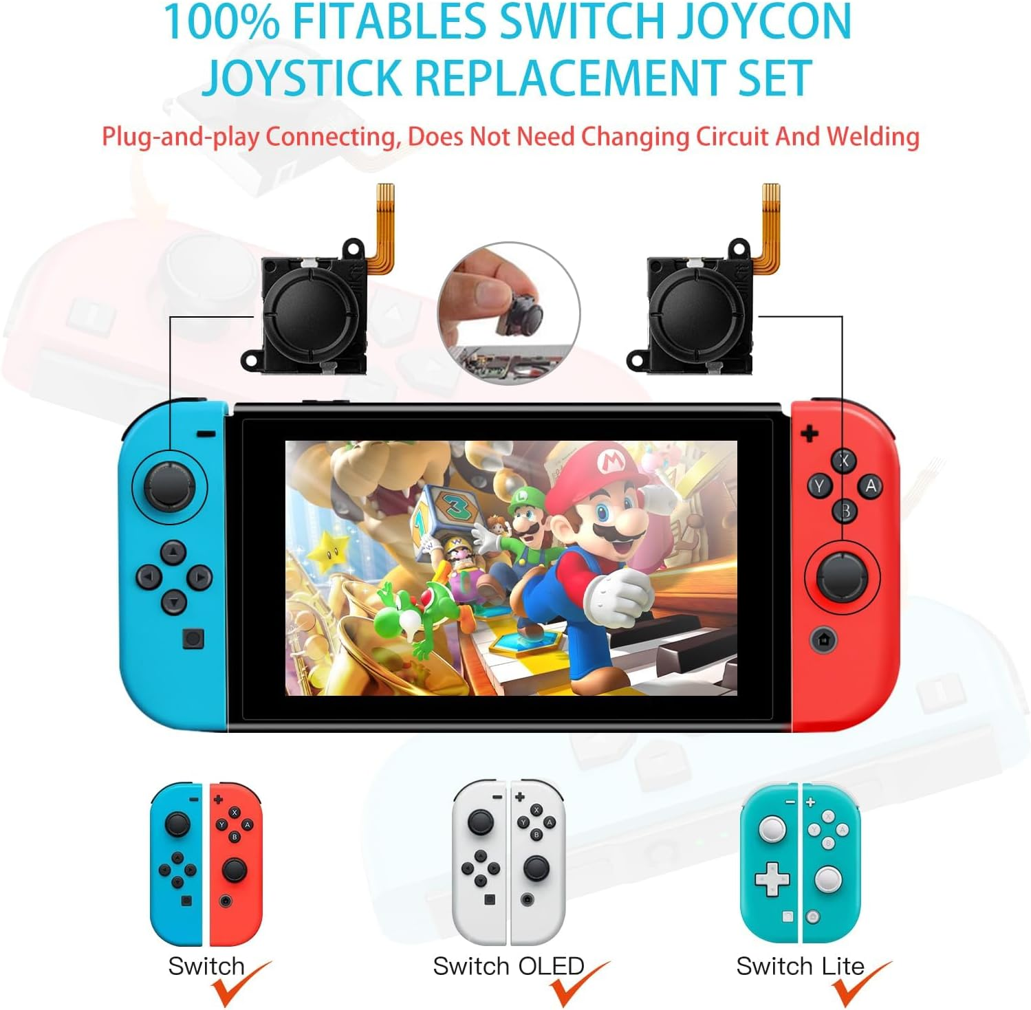 Gulikit Switch Joycon Joystick Replacement, TMR Joystick, Updated Anti-Drift TMR Electromagnetic Joystick for Switch LCD/OLED Joy Con & Switch Lite image number 4