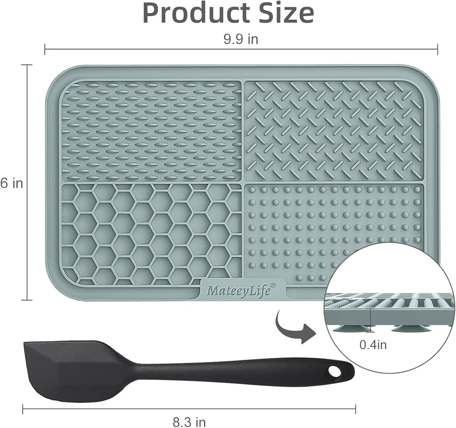 Mateeylife Large Lick Mat for Dogs with Suction Cups, Slow Feeder Bowl, Anxiety Relief Toy, Enrichment for Bathing, Cat Pad for Boredom image number 7