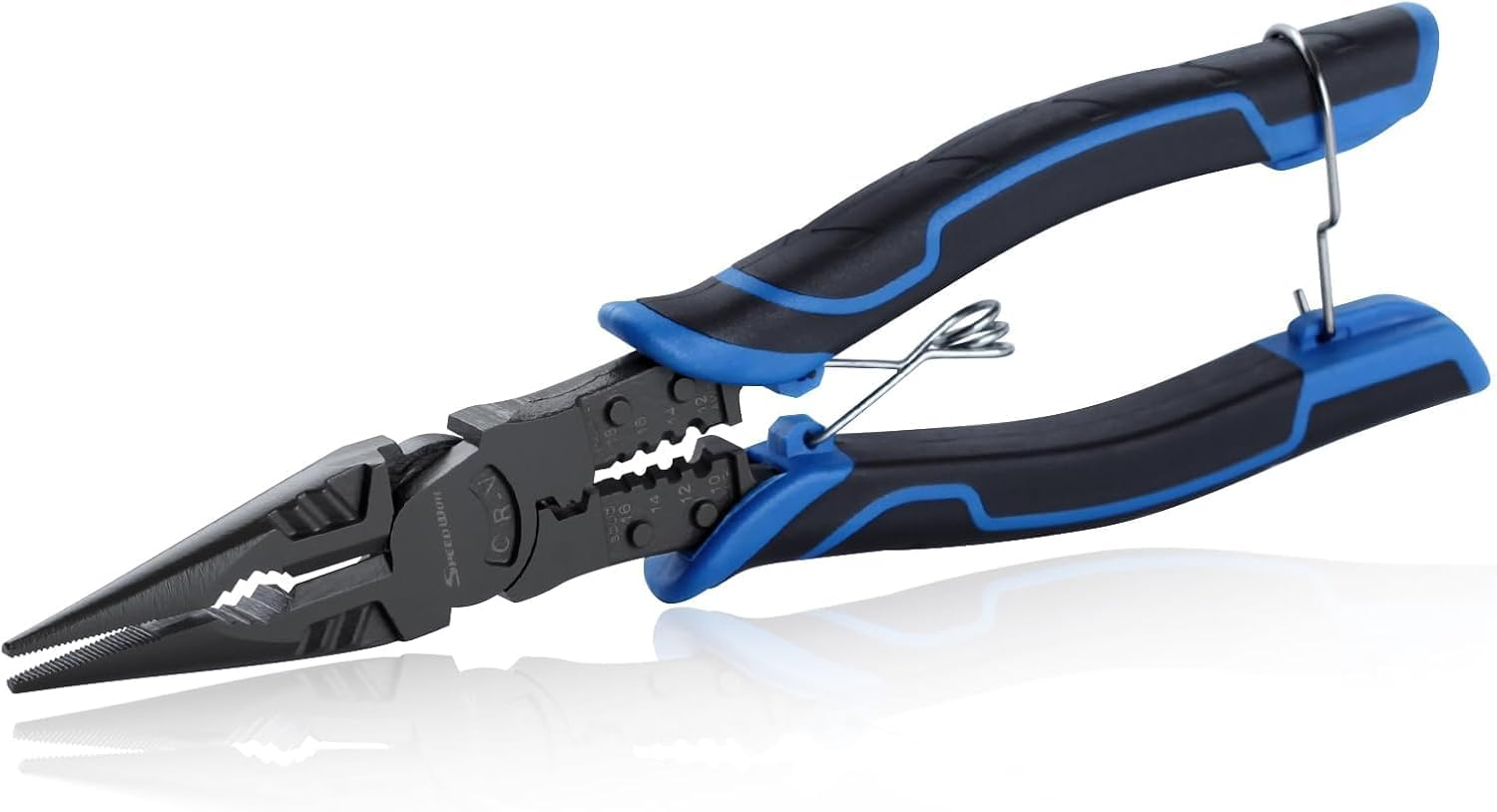 SPEEDWOX 9" Long Needle Nose Pliers with Wire Stripper Crimper Wire Cutters Side Cutters Diagonal Cutters Combination Pliers High-Leverage Plier for Bending Crimping Stripping Twisting Cutting Wires image number 3