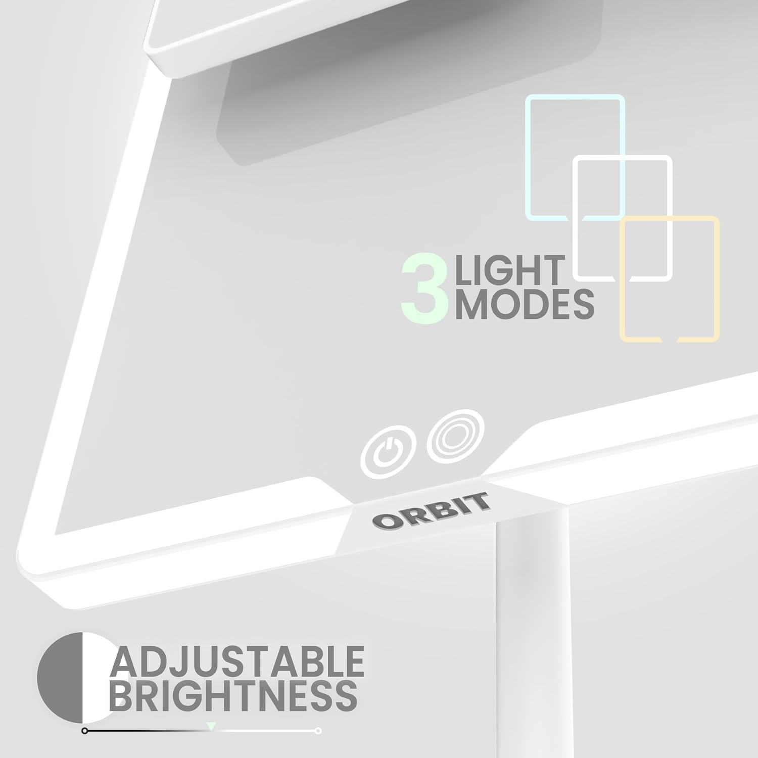 LUNA London ORBIT LED Vanity Mirror with Lights, 7X/1X Magnification, Dimmable & USB-C Rechargeable Tabletop Mirror - Alpine White image number 4