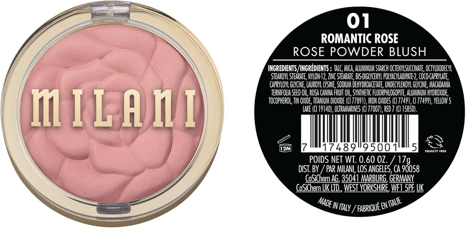 Milani Baked Blush, Powder Blush for Cheeks, Cruelty Free Makeup - Shape, Contour & Highlight Face for a Shimmery or Matte Finish -Romantic Rose - Rose image number 3
