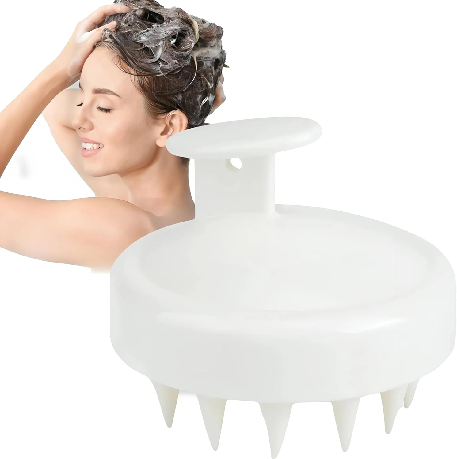 EZONEDEAL Hair Scalp Massager Hair Growth - Shampoo Brush Hair, Manual Wet & Dry Head Massager Scalp Brush Soft Silicone Bristles Care for the Scalp Scrubber Scalp Exfoliator Brush Dandruff Removal