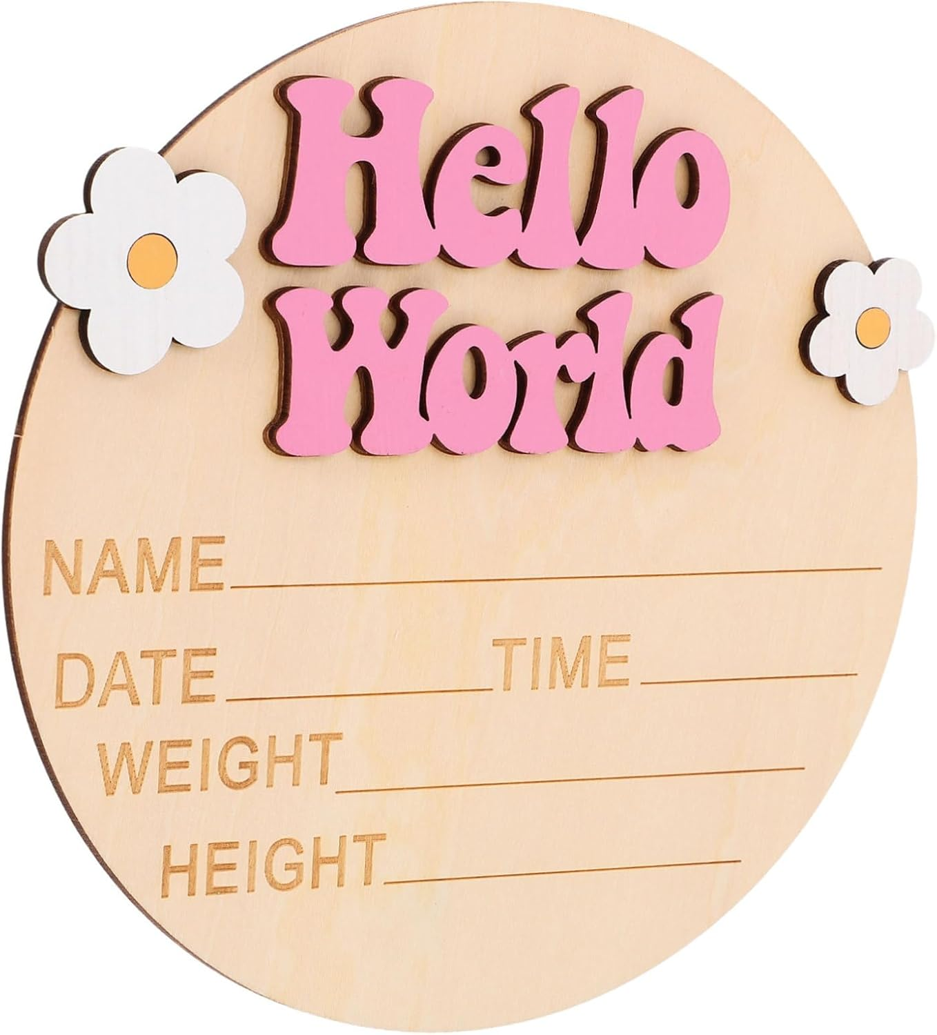 INOOMP Wood Baby Name Sign and Birth Announcement Sign for Newborns Rustic Nursery Decor Flower Detail for and Nursery Display