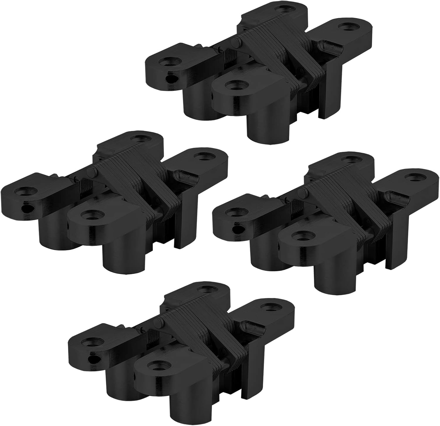 2Pair (4Pcs) 2-3/4" Black Hidden Hinges Stainless Steel Invisible Door Hinges Concealed Barrel Wooden Box