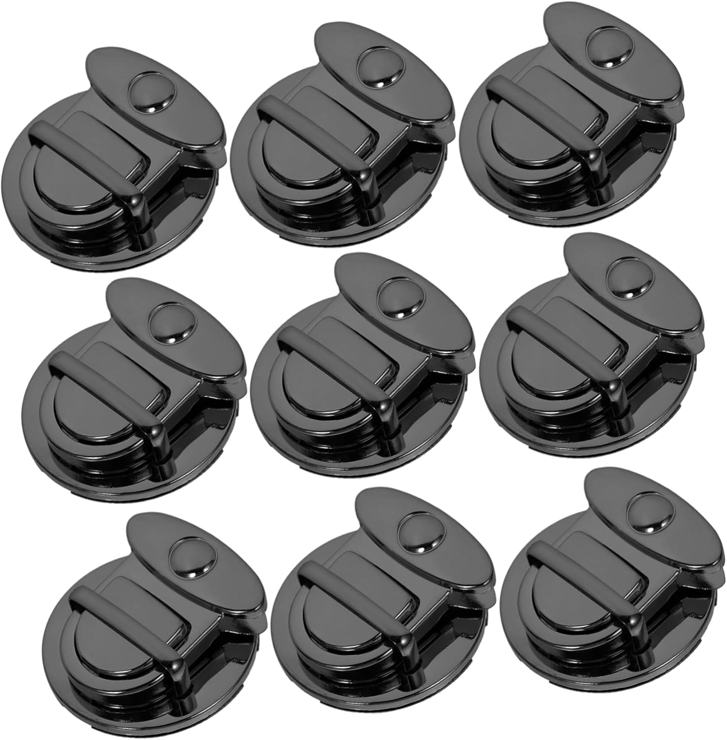 STOBOK 10Pcs Iron round Press Bag Buckle Locks DIY Handbag Accessories Gun Black 4.7Cm Wide Suitable for Bag Hardware and Repairs