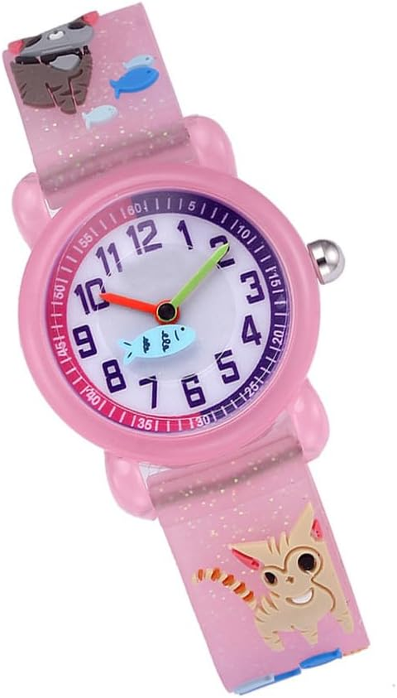 Gatuida 2Pcs Wrist Pink Kids Quartz Students Watches Cartoon image number 4