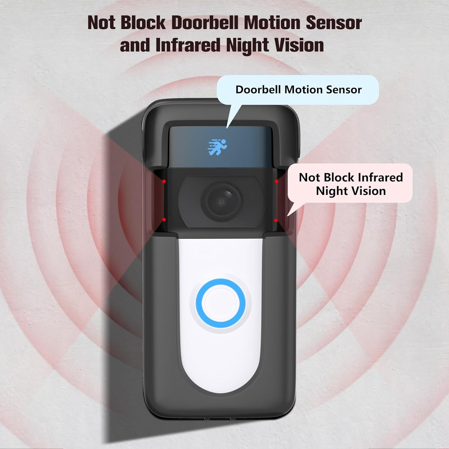 Adhesive Doorbell Mount Compatible with Video Doorbell 1/2/3/3 Plus/4/(2020 Release)/(2023 Release), No-Drill Door Mount Cover Holder Accessories, Easy Installation, Not Block Doorbell Sensor image number 4