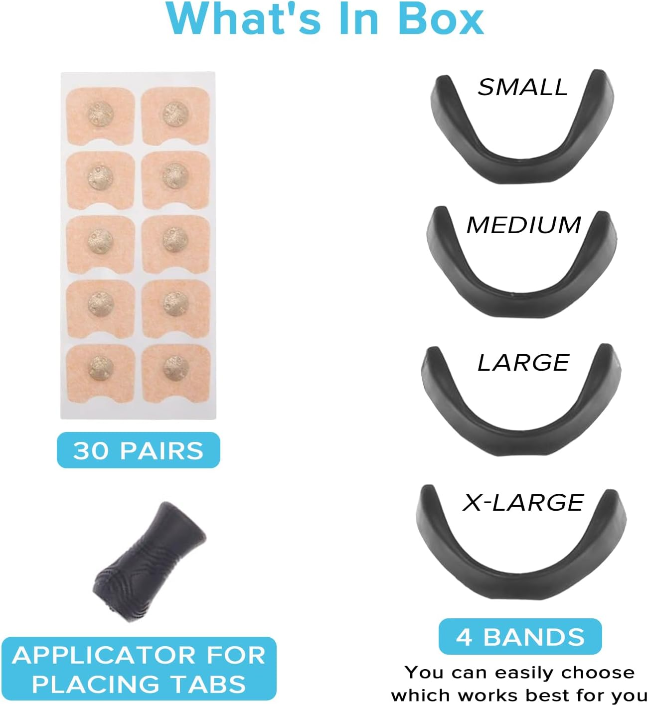 Yakiter Nasal Strips, 60 Pcs Magnetic Nose Strips, anti Snoring Intake Breathing Nose Strips with Nose Clips, for Sleep Sports, Stop Snoring Aids for Men & Women (Black) - Black image number 4