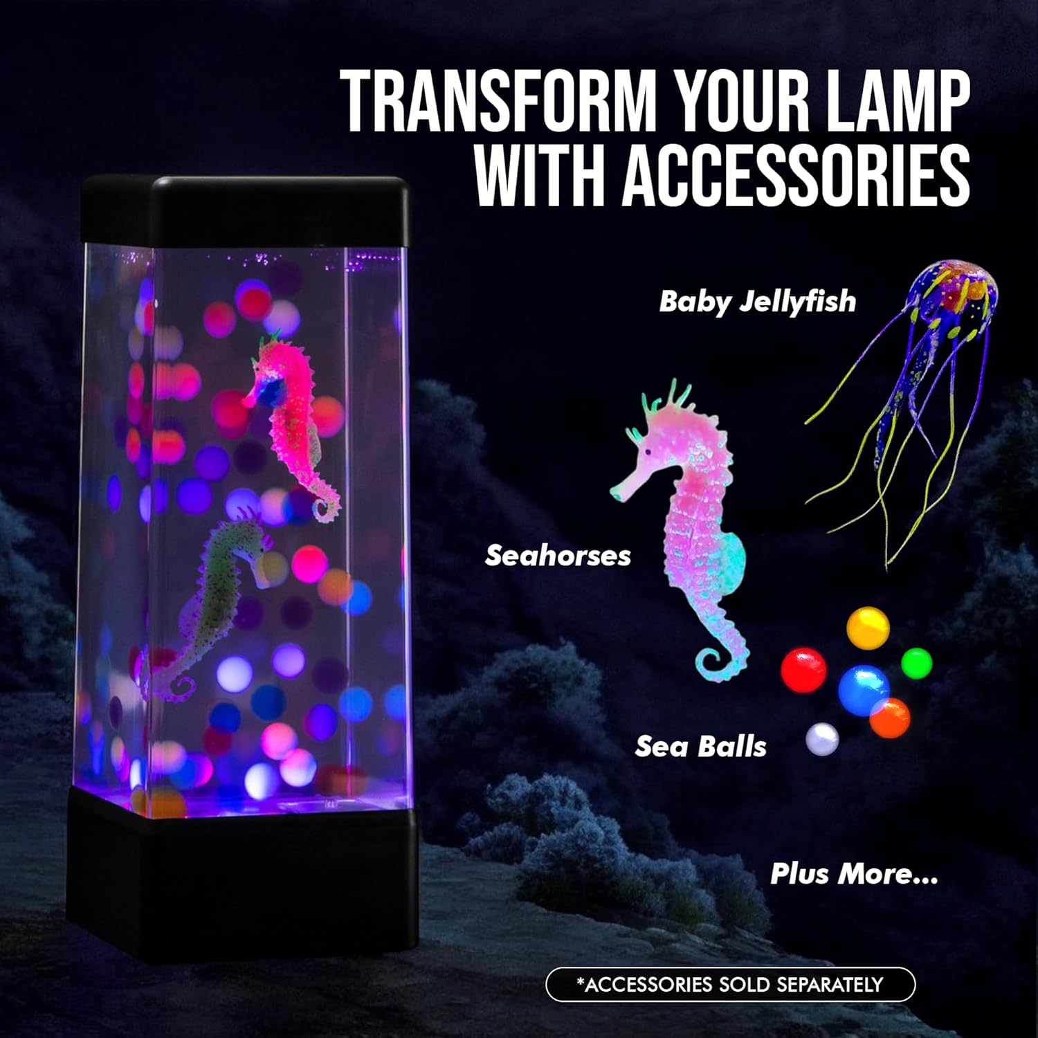 24X7 Nonstop Quiet Operation Premium Large Jinx Luminous Jellyfish Lamp - High-Performance Pump & Multiple Accessory Support - Aquarium Night Light Mood Lamp/Lava Lamp- USB Edition image number 6