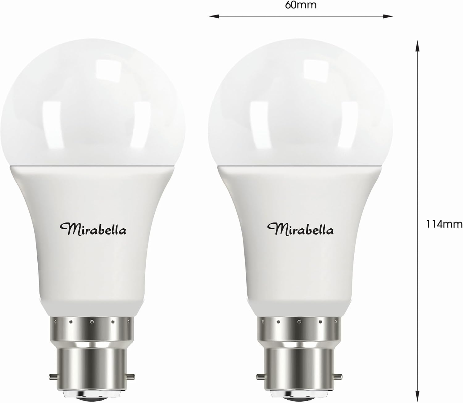 Mirabella LED 2PK GLS BC 11W 1000Lum 2700K Warm White image number 4