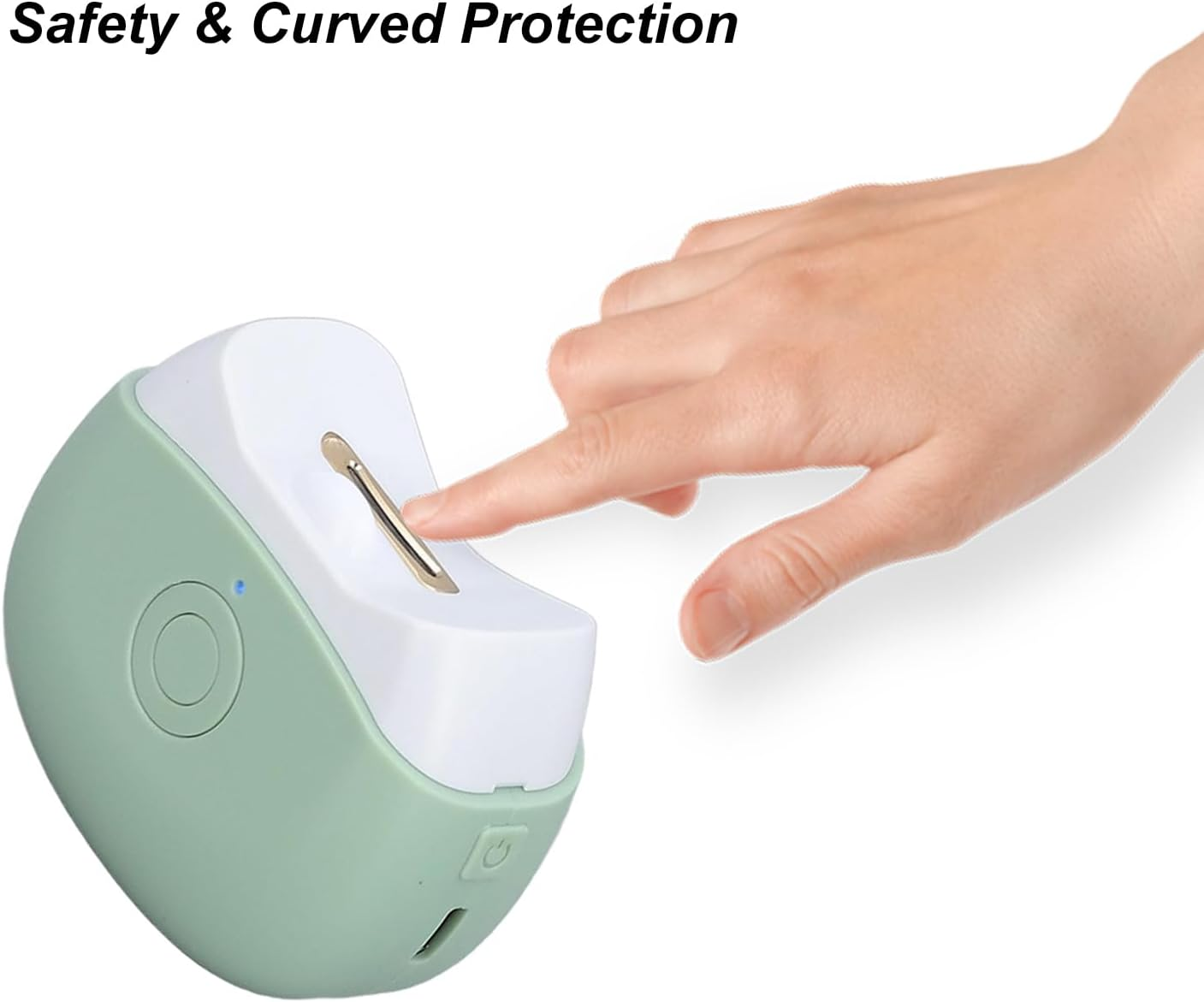 Lancoon Electric Nail Polisher with Safety Light Low Noise Nail Scraps Storage 2 Speeds Rechargeable Nail Clipper Stainless Steel Blade for Babies Seniors Home Office - Blue image number 7