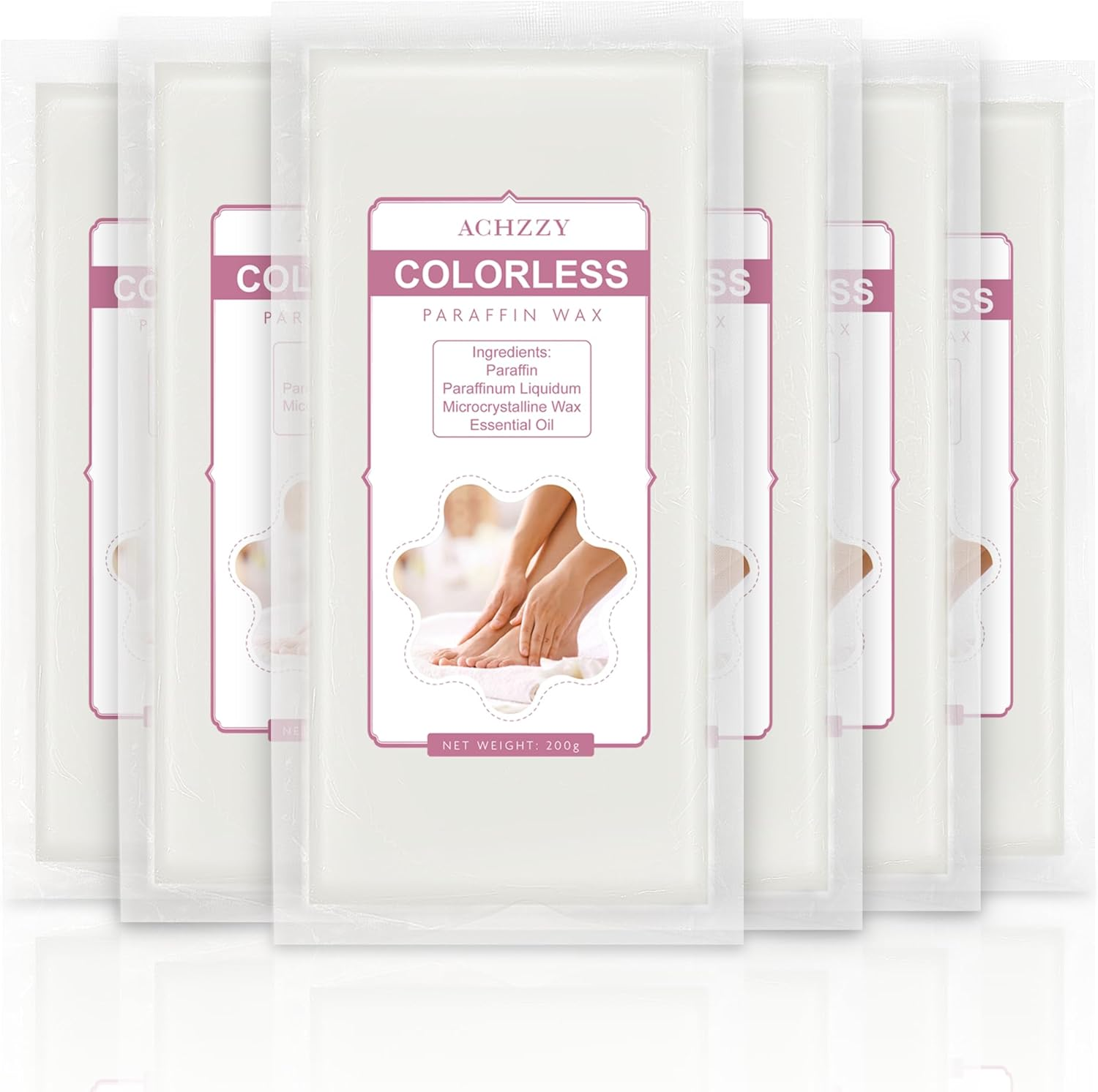 Achzzy Natural Paraffin Wax Refills, 6 Pack Paraffin Wax Blocks of Unscented for Paraffin Bath, Paraffin Wax for Hand and Feet for Deep Hydration, Moisturizing and Nourish (Unscented)