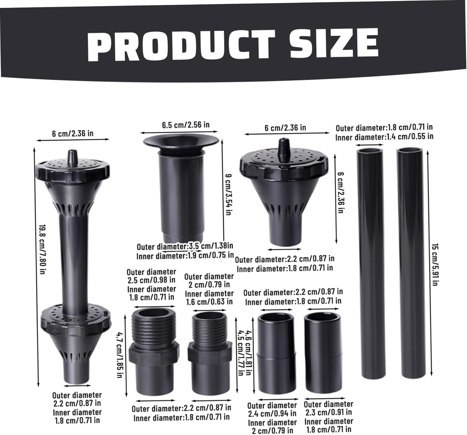 Pond Fountain, Adjustable Height Plastic Fountain Nozzle Set, Easy to Use Spitter for Garden, Pond, Amusement Park, Landscape Poolhome D&eacute;coration