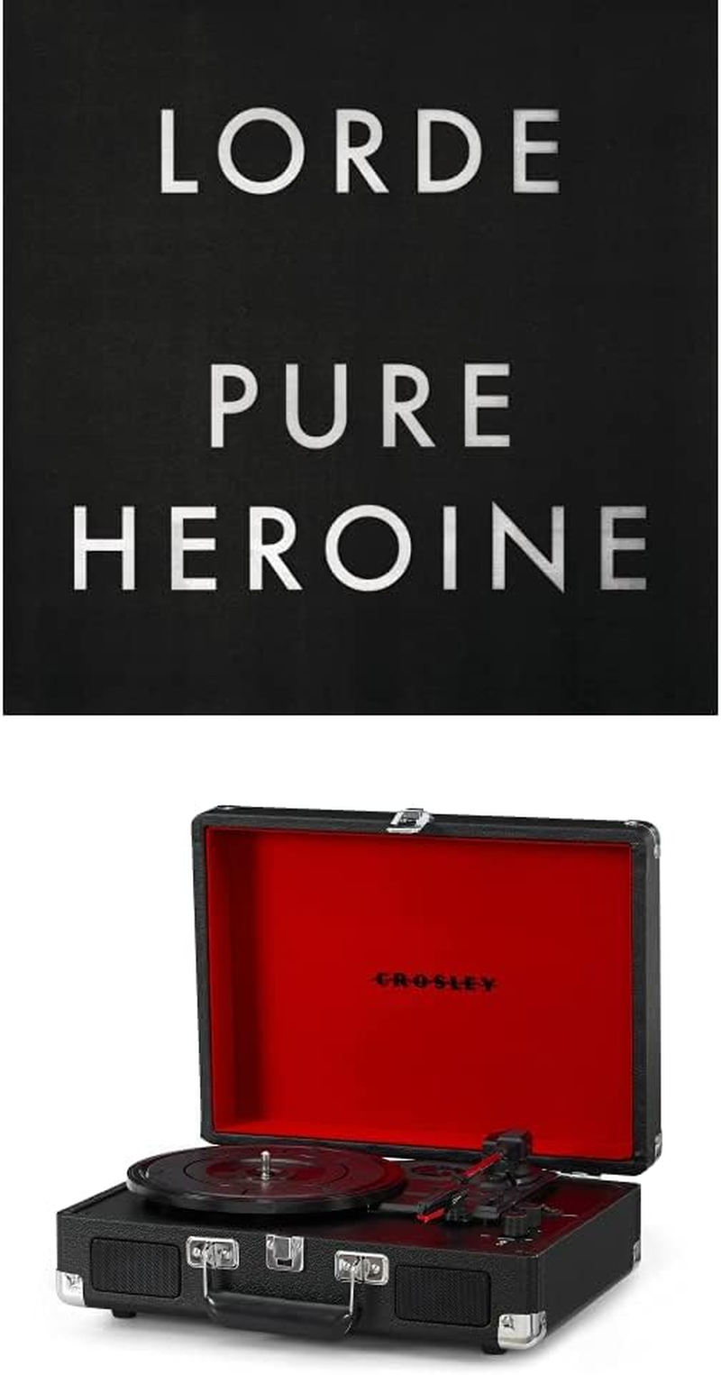 Crosley Cruiser Deluxe Vintage Suitcase Turntable (Blue) and Lorde - Pure Heroine [Bundle]