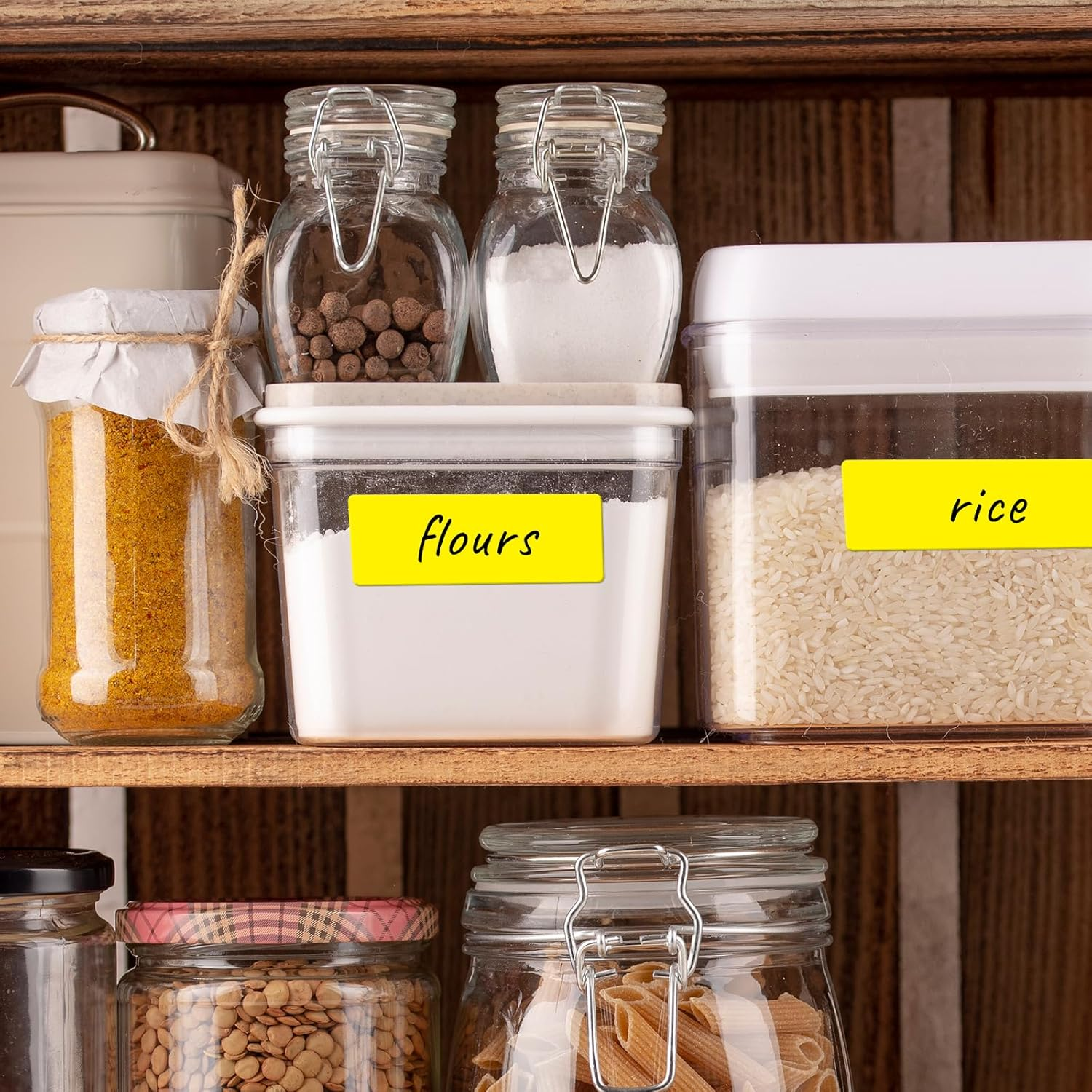 Rectangular Yellow Color Coding Label 1 X 2 Inch Self Adhesive Vinyl Waterproof Writable Removable Sticker Roll for DIY Office School Supplies Inventory Name Price Tag File Paper 500 PCS - Orange image number 5