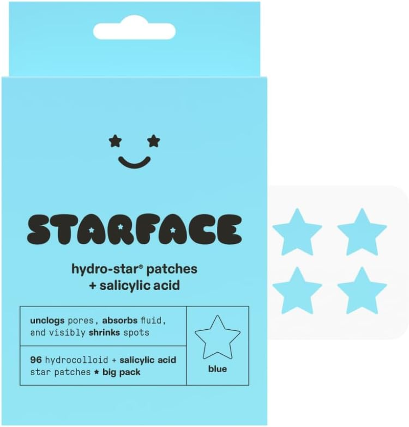 Starface World Hydro-Star + Salicylic Acid BIG PACK, Hydrocolloid Pimple Patches with 1% Acid, Helps Soothe Deep Spots, Cute Star Shape (96 Count) image number 6