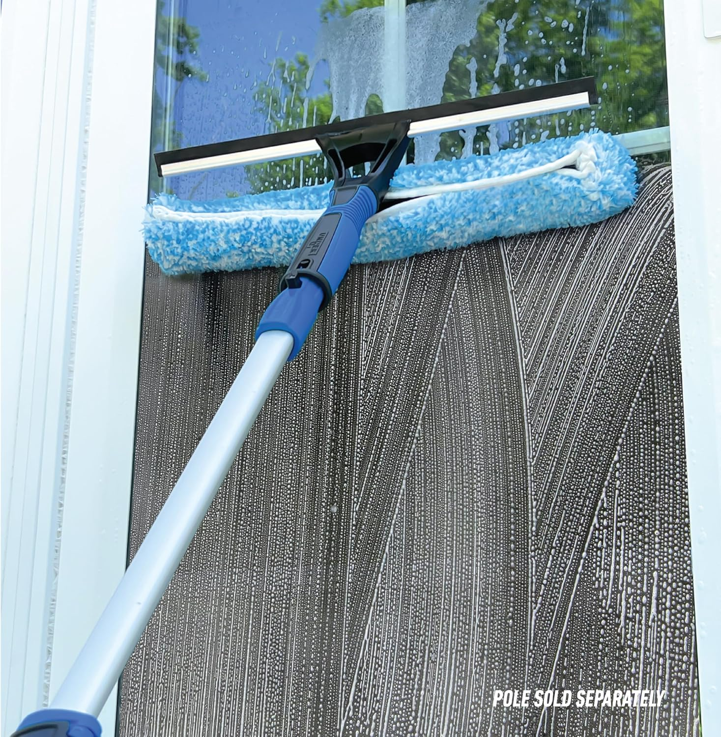 Unger Professional 2-In-1 Squeegee & Scrubber - 14&rdquo; Window Cleaning Tool &ndash; Cleaning Supplies, Squeegee for Window Cleaning, Commercial & Residential Use, Reusable Microfiber Sleeve image number 3