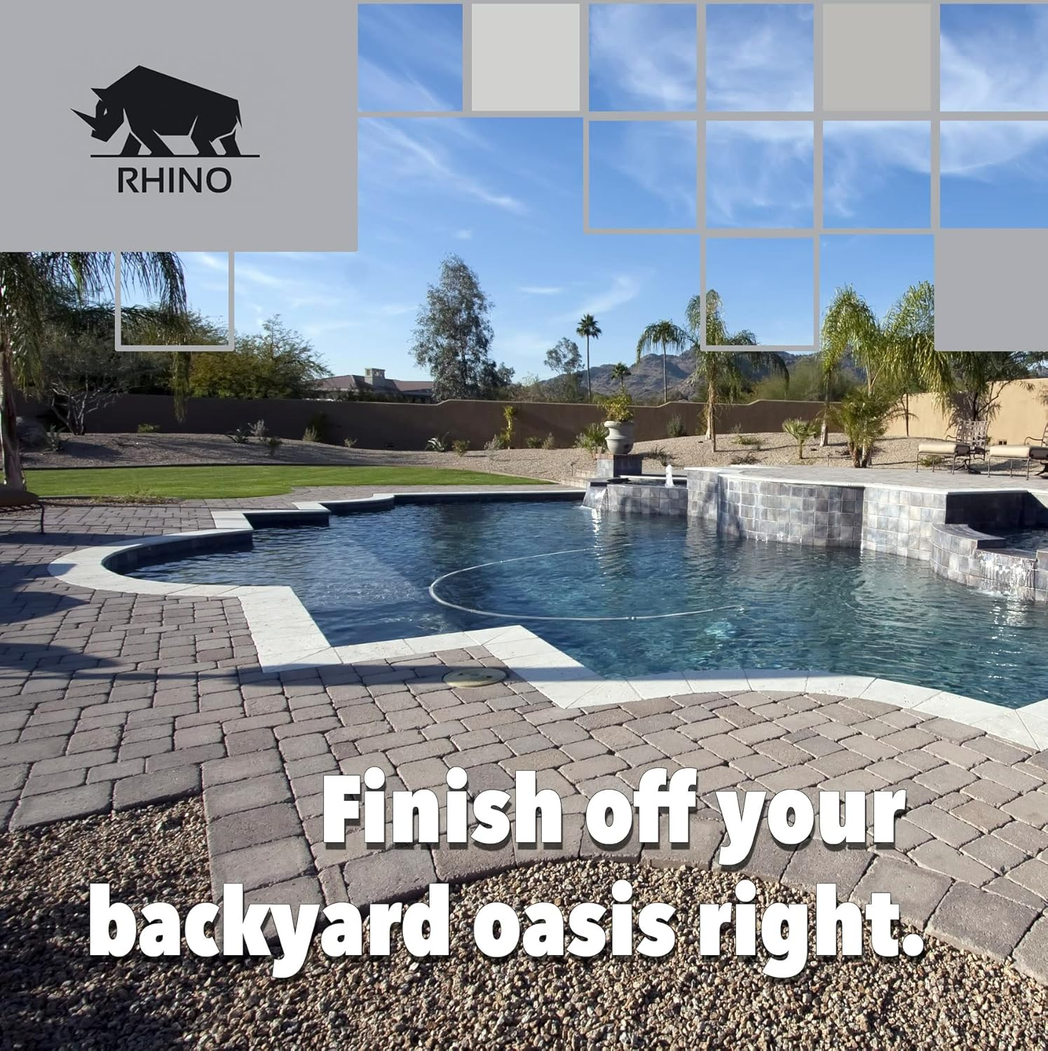 Rhino Power Bond plus - Polymeric Sand for Pavers and Stone Joints up to a Maximum of 2 Inches. (10 Pound, Slate Gray)