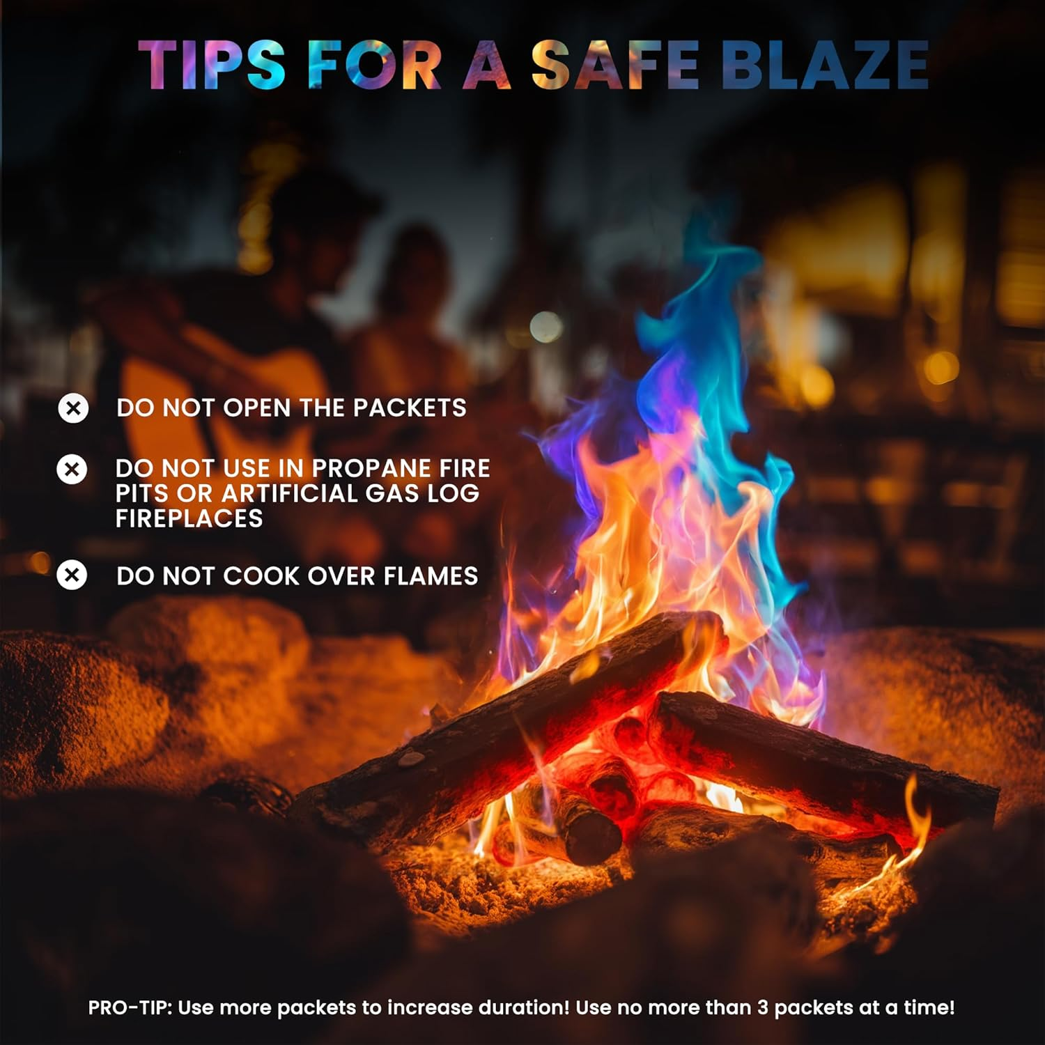 Magical Flames 12-Pack: Twice the Color Half the Price! Creates Vibrant Rainbow Colored Flames image number 4