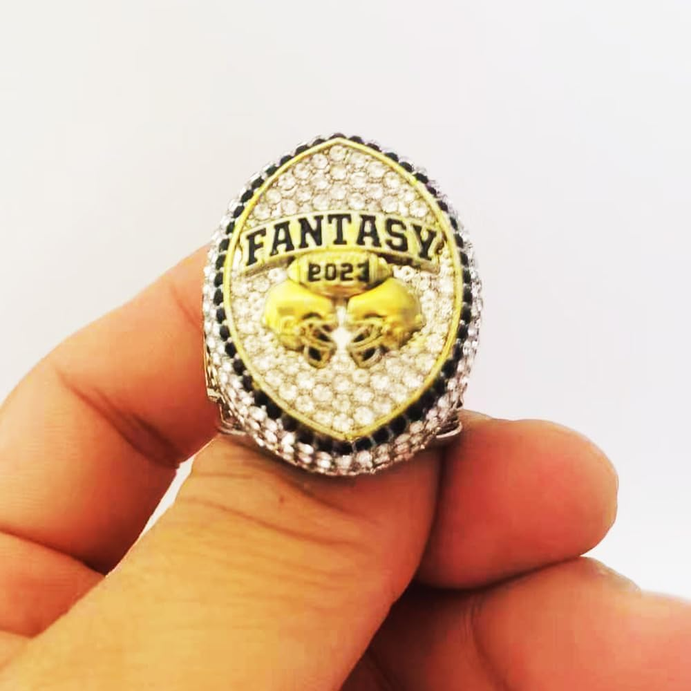 Noblehead Fantasy Football Ring 2023 | Heavy FFL Championship Ring 2023 | Gold Silver Tone Plated Award Tropjy for Fantasy Football League Winner