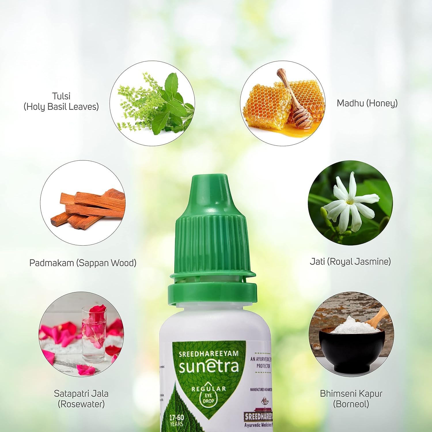 Sreedhareeyam Ayurveda Sunetra Regular Herbal Eyedrops (17-60 Years Age) from Renowned Eye Hospital, Relieves Dryness, Redness & Itching, image number 3
