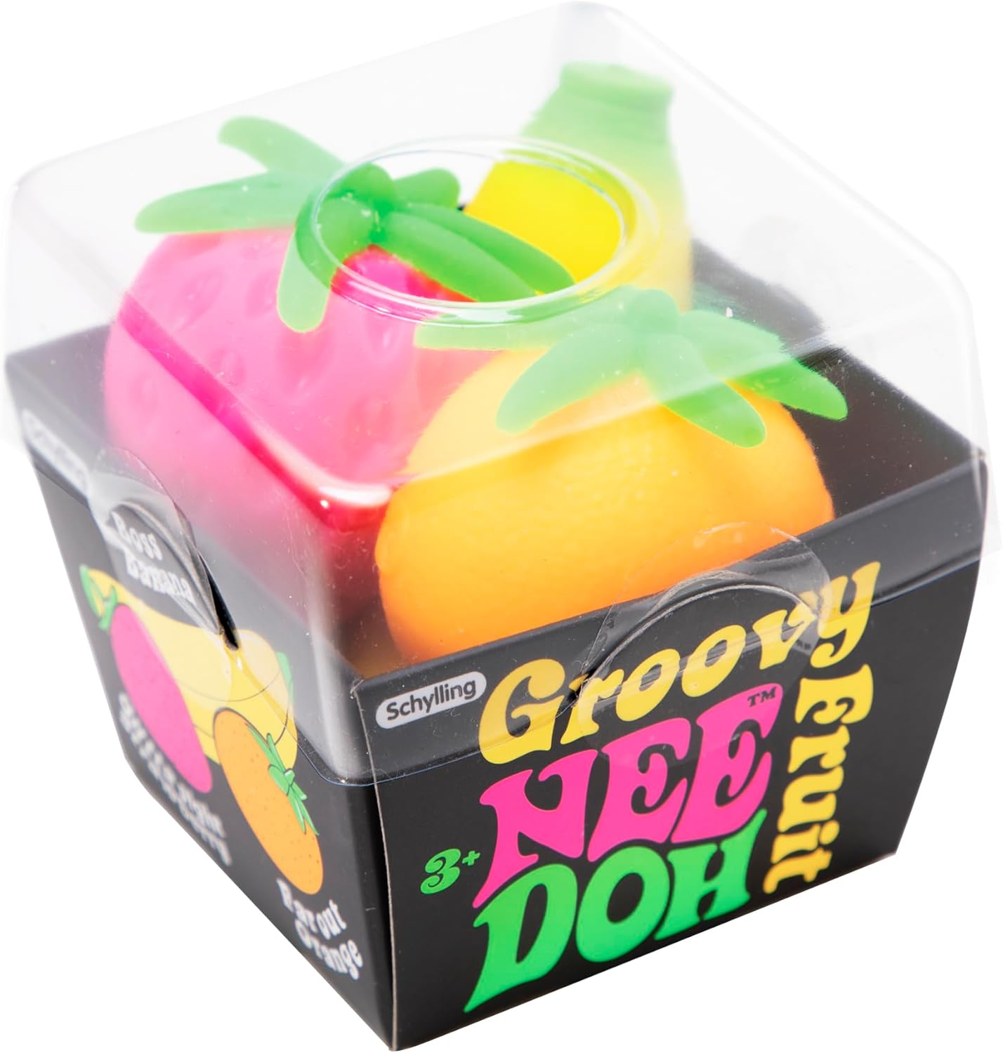 Needoh Groovy Fruit Stress Ball - Fun, Squeezable Fidget Toy for Stress Relief, Assorted Colours, Non-Toxic & Hypoallergenic - Ideal for Focus, Calmness & Special Needs image number 1