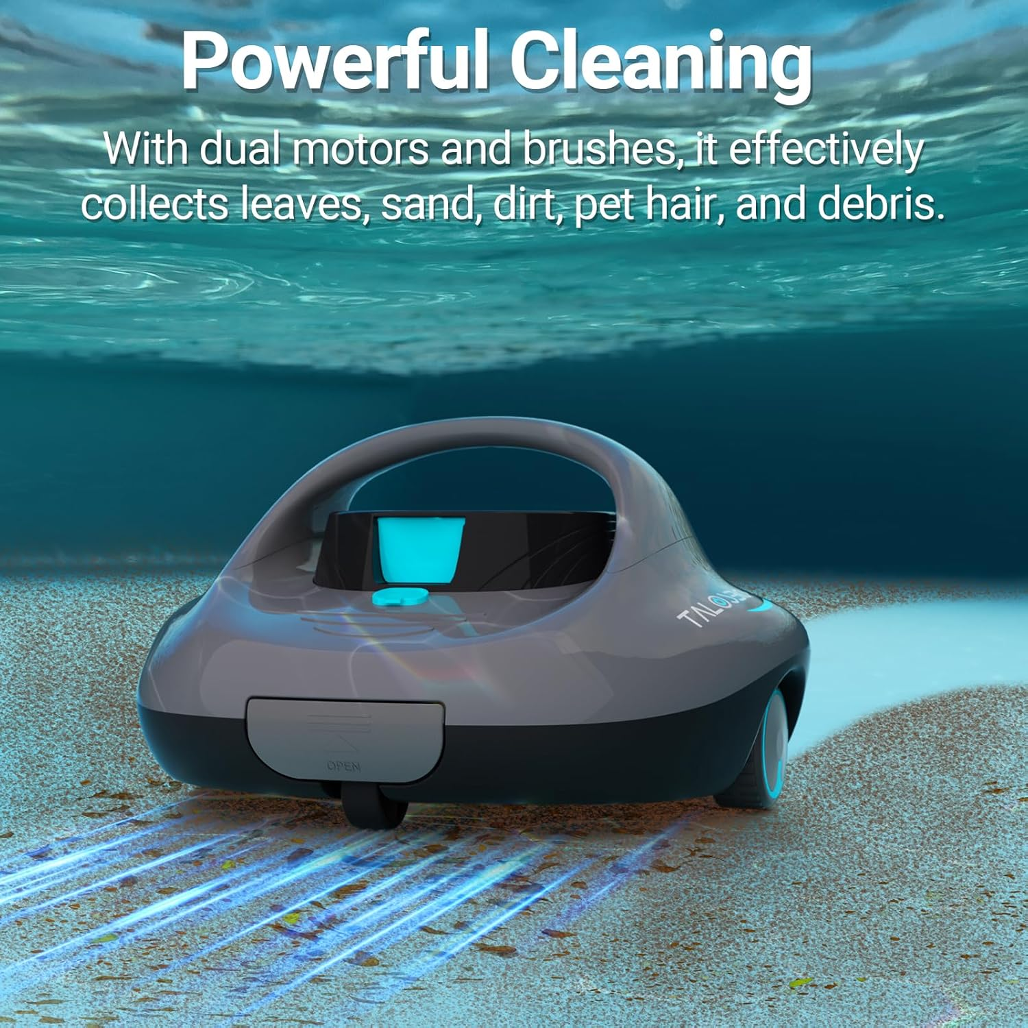 TALOSBO Whale Cordless Pool Vacuum up to 130 Mins Runtime, Robotic Pool Cleaner with 2.5H Fast Charge, Ideal for Flat above Ground and Inground Pools up to 80㎡ image number 5