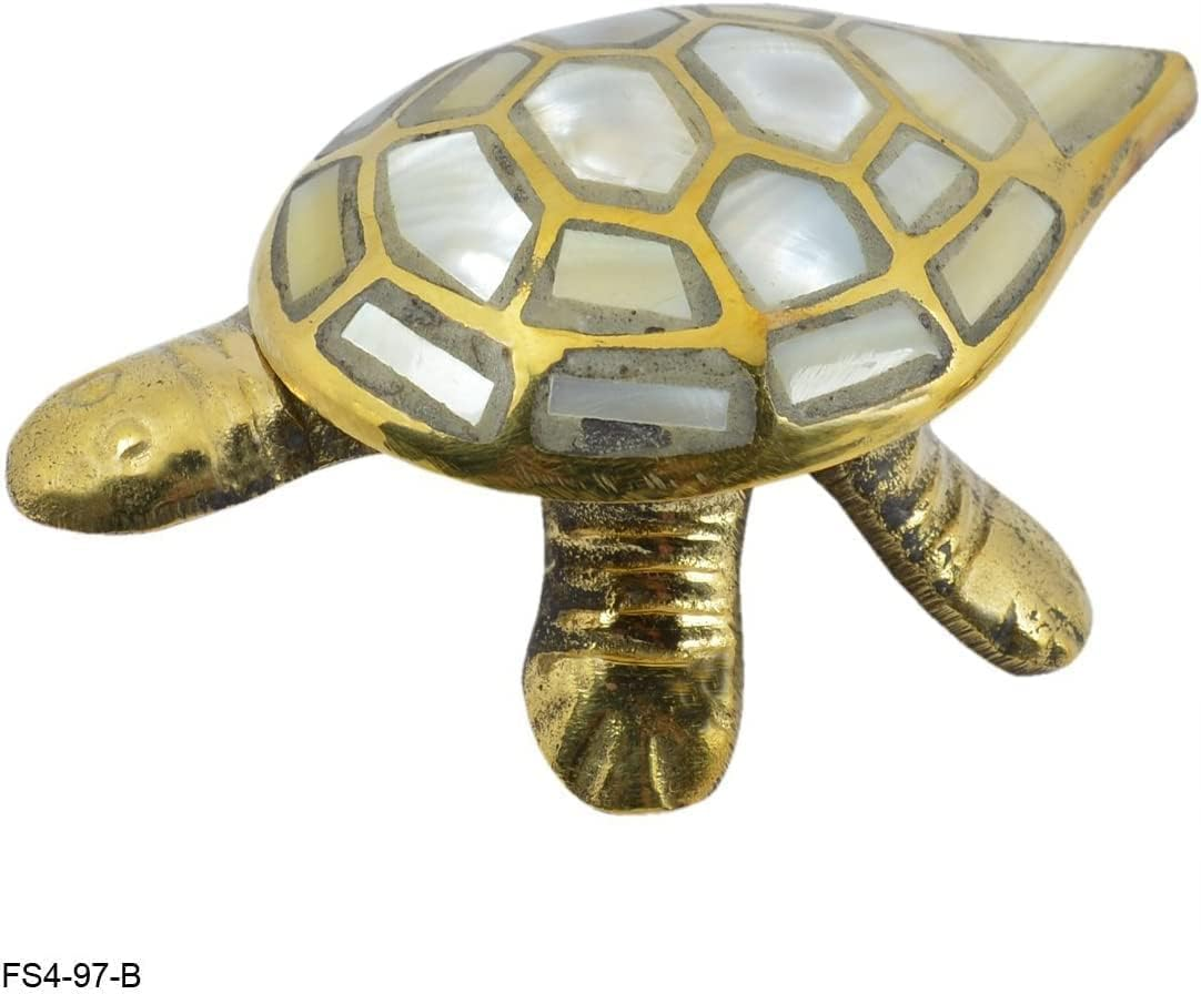 OMG Deals Feng Shui Wish Fulfilling Brass Turtle Tortoise with Secret Wish Compartment Insence Cone (10 Cm Brass Tortoise)