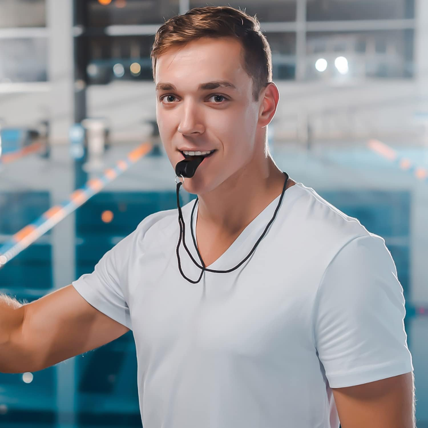 Arbootjin Whistle,4 Pack Plastic Whistles Emergency Whistles Sports Whistles with Lanyard Loud Crisp Sound Coach Whistle Great for Coaches, Referees,And Officials (4 Colors)