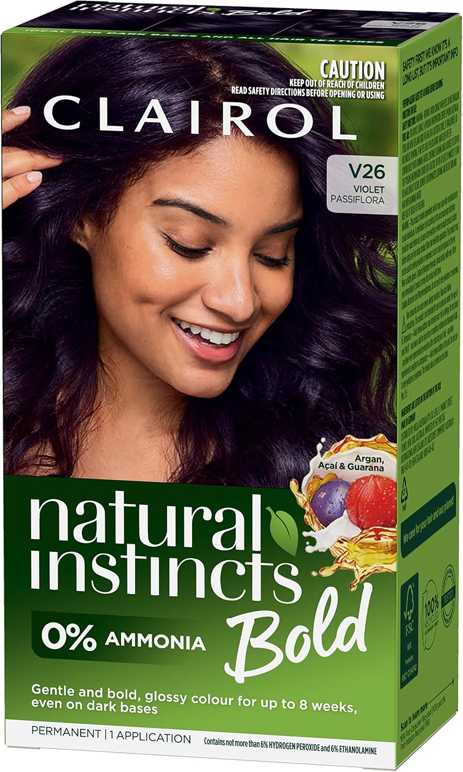 Clairol Natural Instincts Bold Violet Permanent Hair Colour, Ammonia Free, Bold, Natural, Gentle Hair Colour image number 1