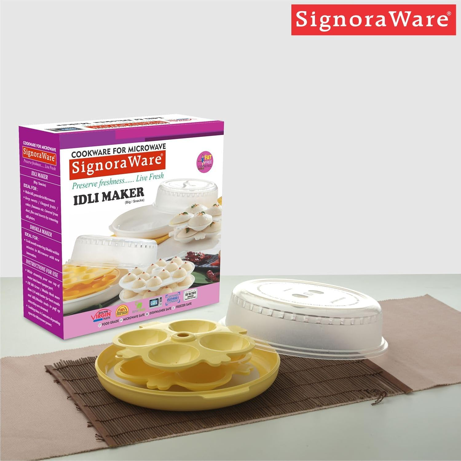 Signoraware Big Idli Maker Lemon Yellow image number 1