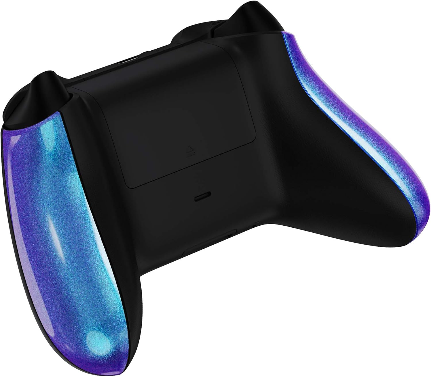 Extremerate Chameleon Purple Blue Back Panels, Comfortable Non-Slip Side Rails Handles, Game Improvement Replacement Parts for Xbox Series X/S Controller - Controller NOT Included - Chrome Silver image number 5