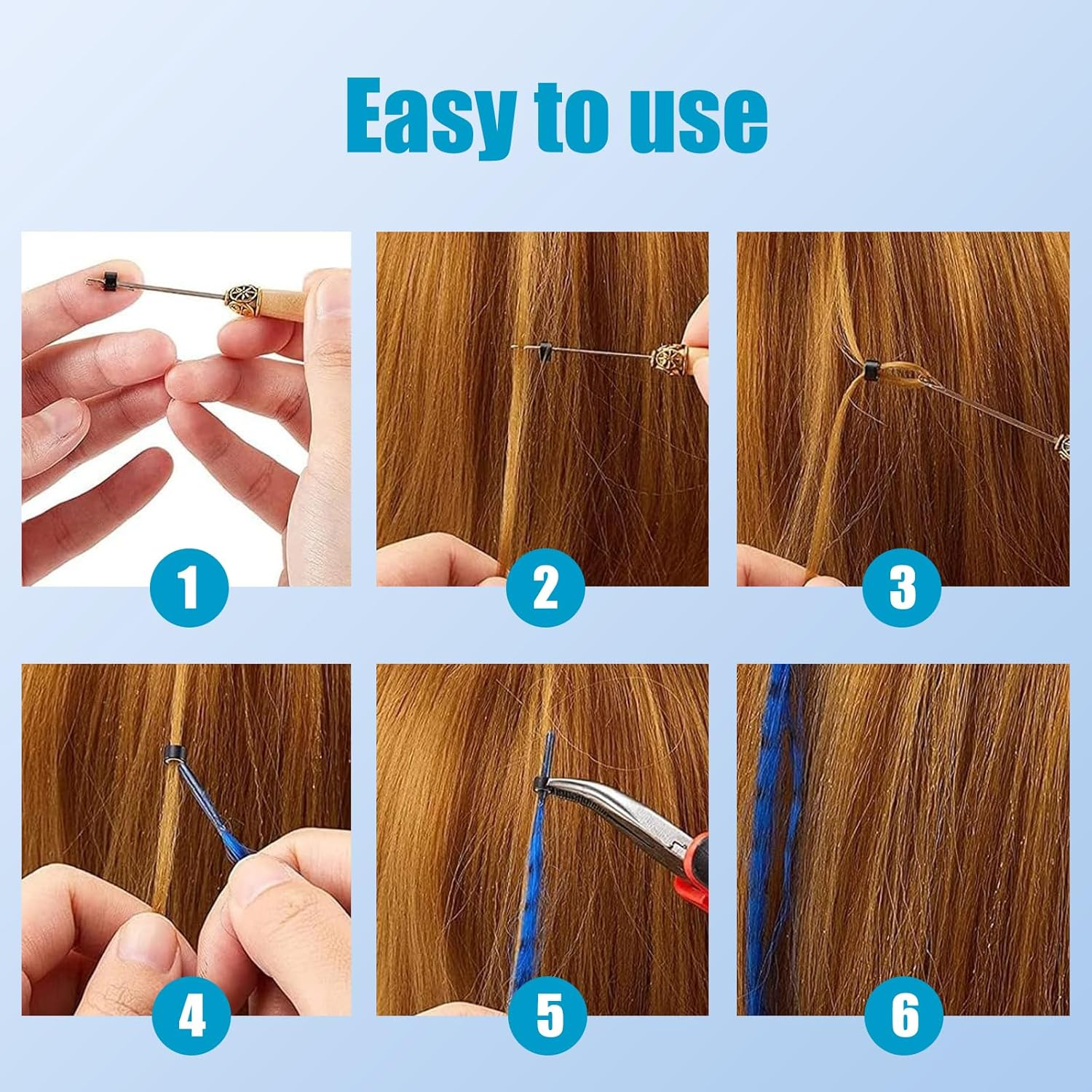 DHWEKU Micro Ring Needle Pliers, Hair Extension Pliers for Micro Nano Ring Opener and Removal Hair Pliers image number 5