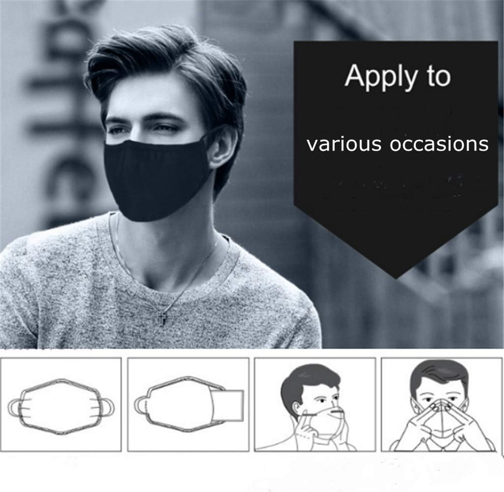 2 Pack Reusable Face Masks with 4 Filters, Cotton Washable Face Mask with 5-Layer Activated Carbon Filters and Adjustable Straps/Fits Most Adults-Black image number 4