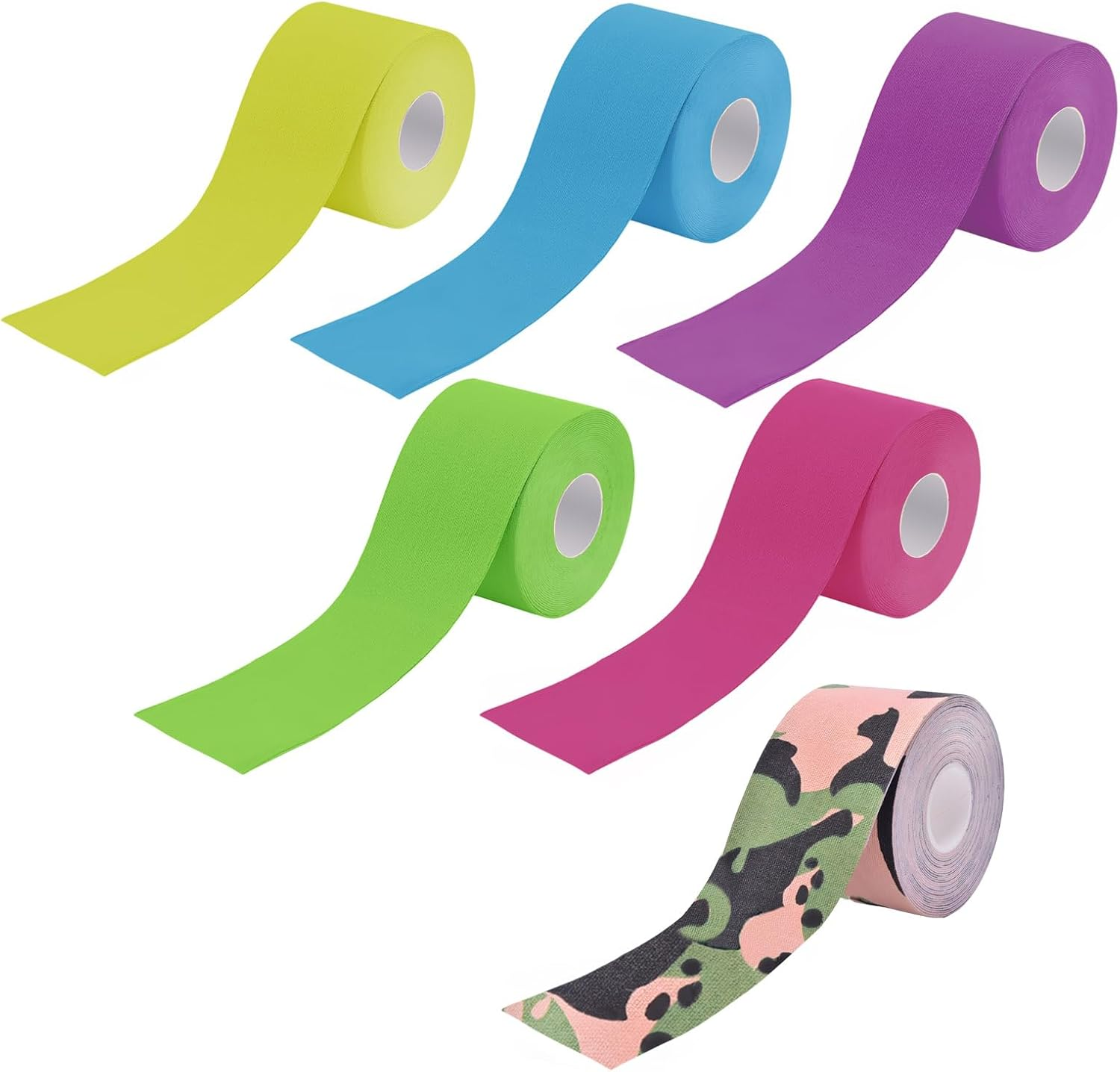 Kinesiology Tape - 6 Rolls (3.8CM X 5M) Waterproof, Latex-Free Sports Tape for Muscle & Joint Support, Pain Relief, Injury Recovery - KT Tape for Knees, Shoulders, Ankles, Elbows image number 3