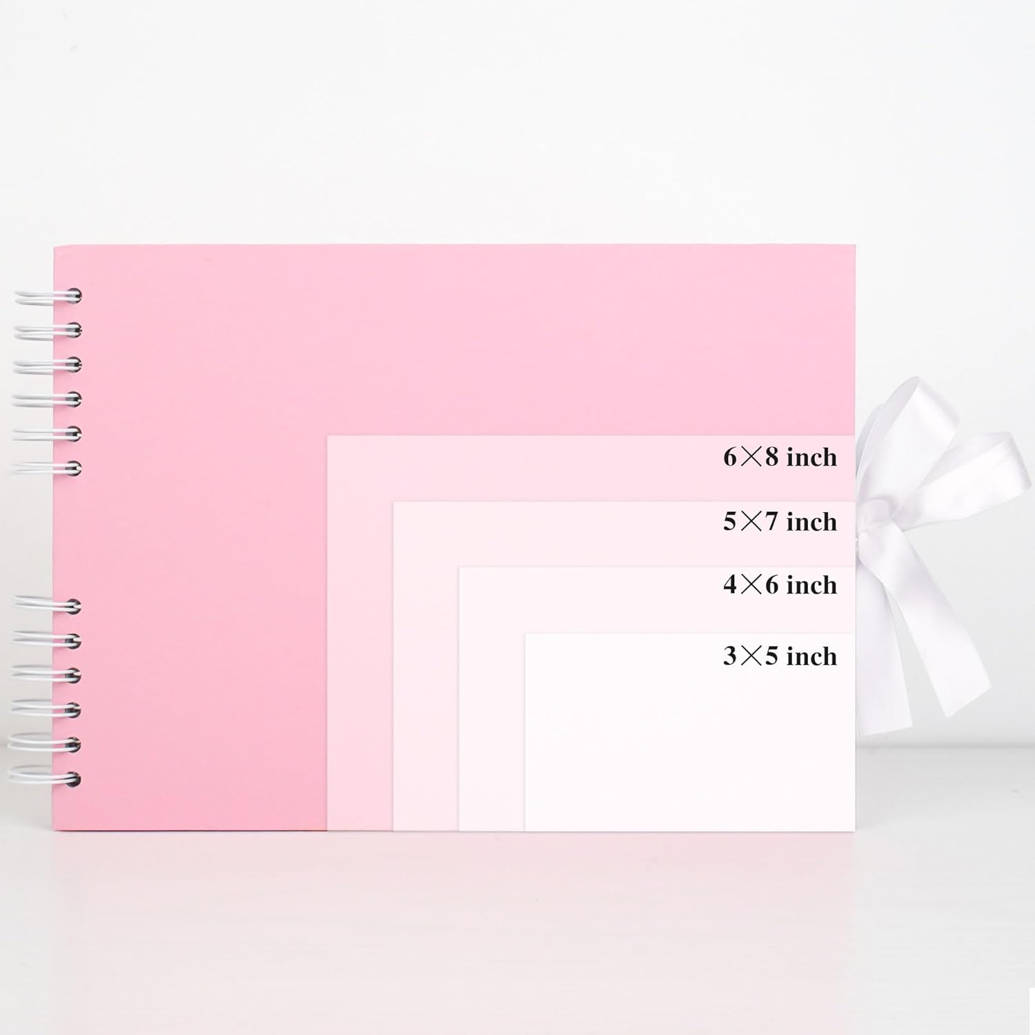 Scrapbook Memory Book with 50 Sheets White Pages 11.5X8.5 Inch DIY Album Set with Corner Stickers for Baby Shower Birthday Wedding Travelling, Pink image number 5