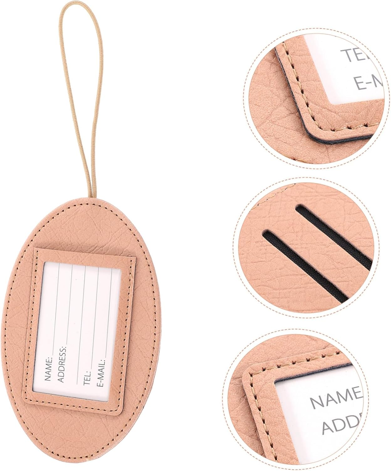 ROMISBABA Outdoor Luggage Identification Tags Pu Suitcase Labels Portable Name Tags Privacy for Easy Luggage Recognition image number 6