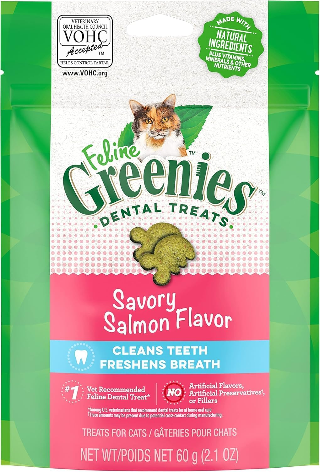 Greenies Feline Dental Cat Treat Salmon Flavour 60G Bag, One Size and Temptations Cat Treat, Seafood Medley 85G Bag X 6 Pack - Bundle Pack image number 5