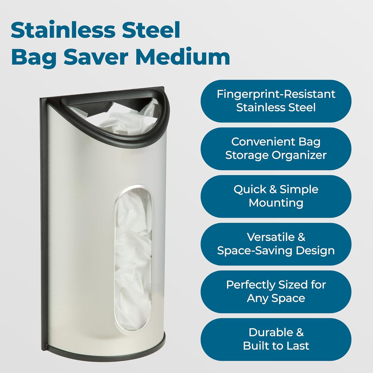 Honey-Can-Do KCH-02989 Stainless Steel Bag Saver image number 1